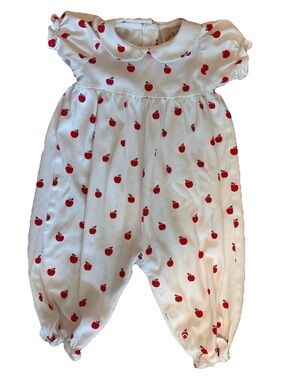 The Beaufort Bonnet Company 3-6 Months Girls Apples Short Sleeve Britt Romper